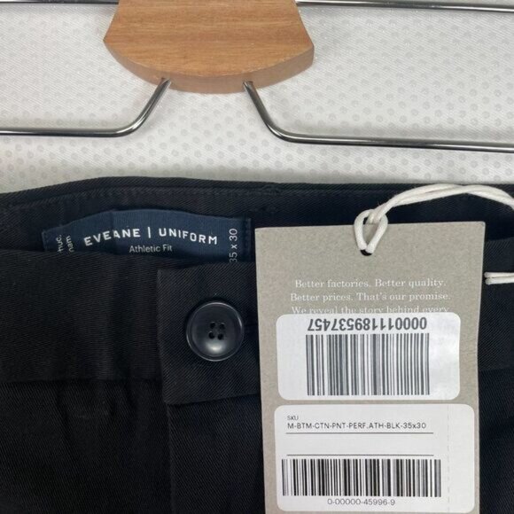 Everlane Men The Performance Cotton Work Chino Uniform Athletic Fit Black 35x30 - Picture 6 of 7
